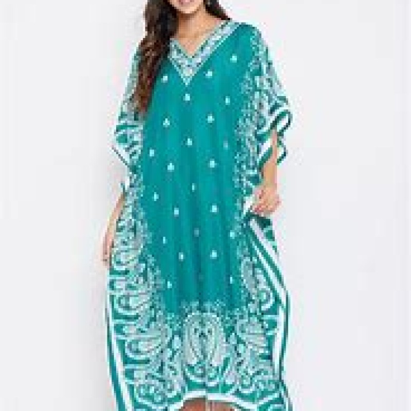 Women Boho Kaftan Kimono Maxi Dress Beach Holiday Plus Size Loose Long Sundress