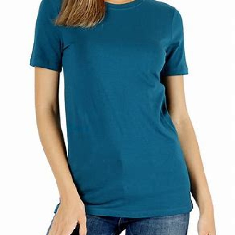 Ladies Plain T-Shirts Cotton Women Crew Neck Coloured Fitted Tee Shirt Printable