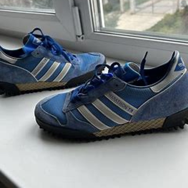 Vintage ADIDAS Marathon TR Trainer Classic Blue West Germany Sz:- UK 5,5 | US 6