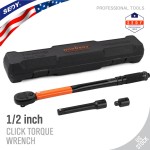 HORUSDY REF94285 1/2" Professional Click Torque Wrench - Orange