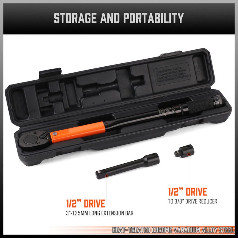 HORUSDY REF94285 1/2" Professional Click Torque Wrench - Orange