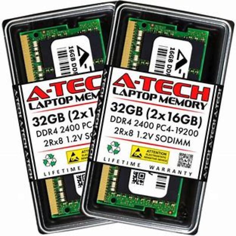 A-Tech 32GB 2 x 16GB PC4-19200 Laptop SODIMM DDR4 2400 MHz 2Rx8 Memory RAM 32G