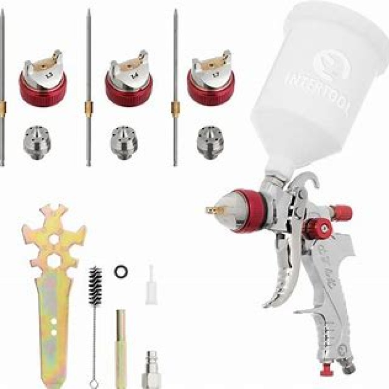 INTERTOOL HVLP Air Spray Gun, 1.3 mm, Regulator, PT08-0102