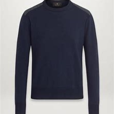 Belstaff Kerrigan Mens Crew Neck Sweater in Black or Navy S - 2XL - Save 50%