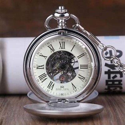 Brelsen Royal Silver Double Hunter Mechanical Pocket Watch