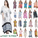 Women Boho Kaftan Kimono Maxi Dress Beach Holiday Plus Size Loose Long Sundress