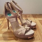 MICHAEL KORS Womens Beige Leather Platform Heels Size 8