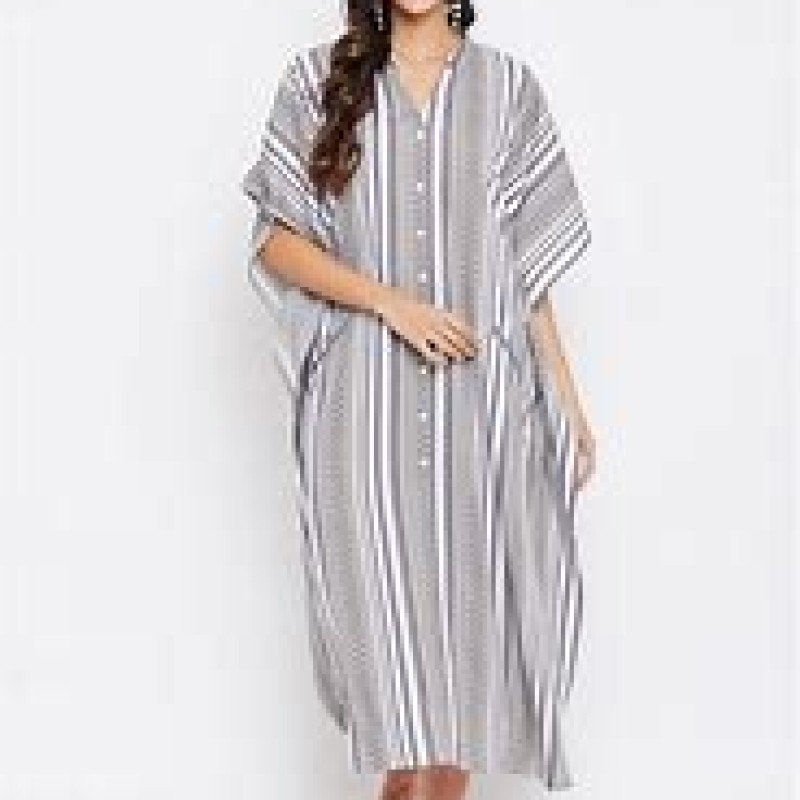 Women Boho Kaftan Kimono Maxi Dress Beach Holiday Plus Size Loose Long Sundress