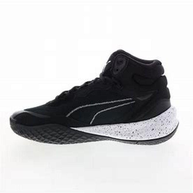 Puma Playmaker Pro Mid Splatter Mens Black Athletic Basketball Shoes