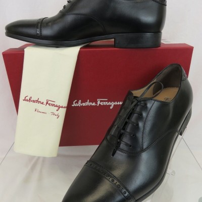 Salvatore Ferragamo Boston Men's Oxford Dress Shoe, Size 8 - Black