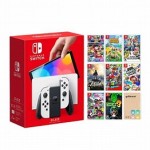 NEW Nintendo Switch White OLED 64GB Console + Hasbro Game Night 🎲 Bundle