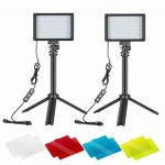 2 Pack / LED Video Light Kit, Dimmable Portable Photography Lighting w Tripods