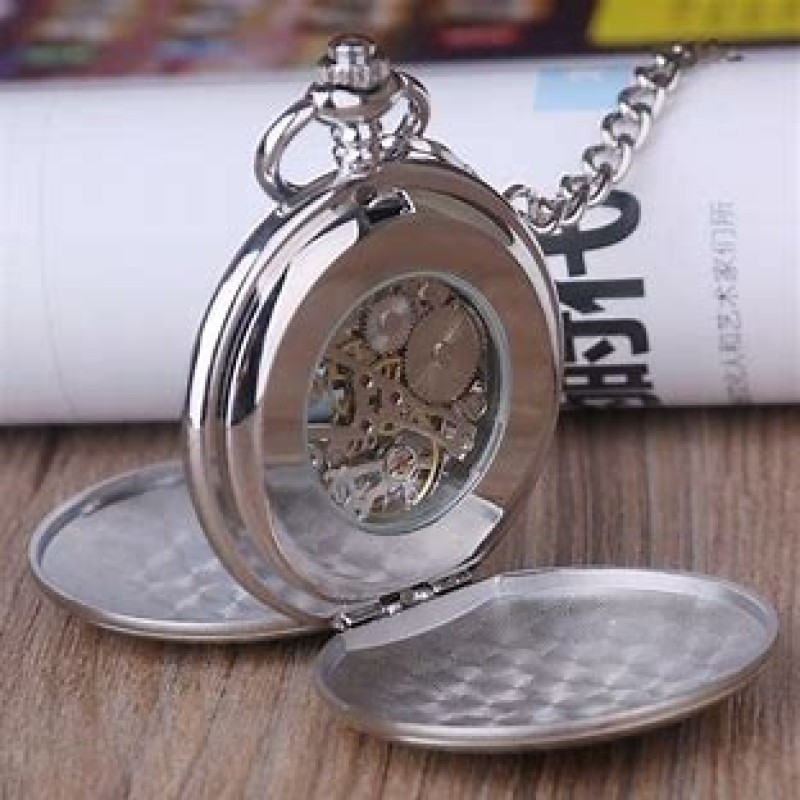 Brelsen Royal Silver Double Hunter Mechanical Pocket Watch